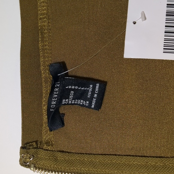 Forever 21 Crop Top  Sleeveless Olive Green size Large - Picture 4 of 8